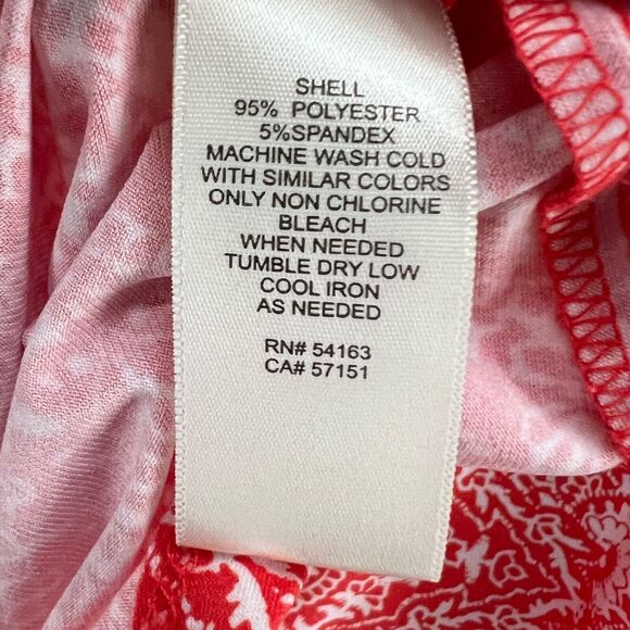 Eliza J Maxi Dress 4 Red Geo Bandana Print Sleeveless Stretch Jersey Feminine - Picture 13 of 15